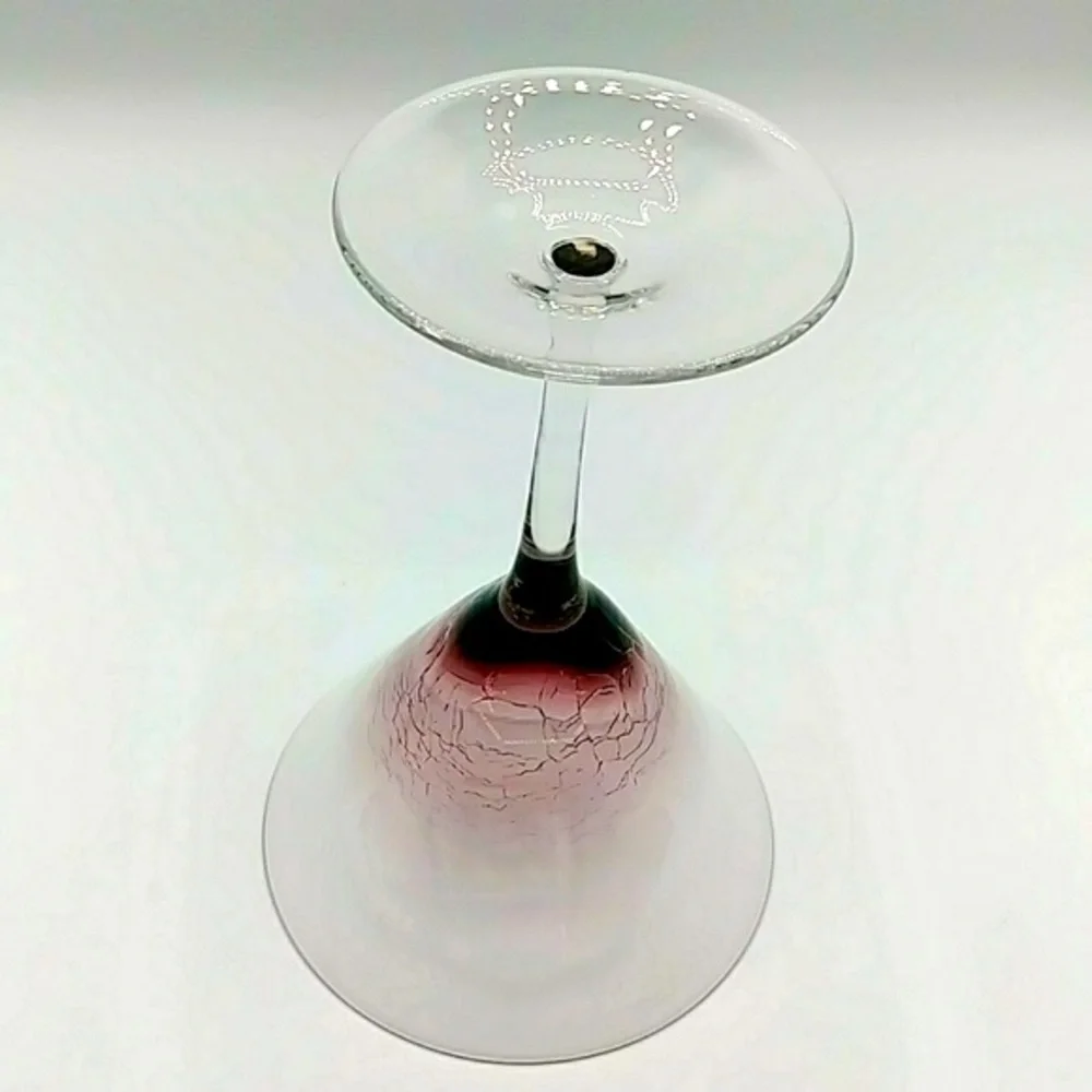 Pier 1 Purple Crackle Martini Glass. Rare Find. Discontinued Pattern